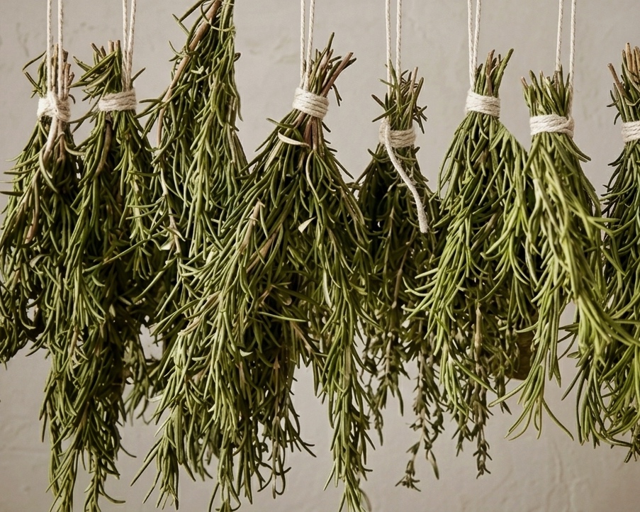 Drying rosemary